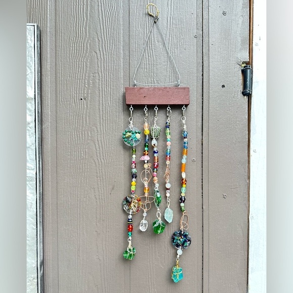 Hanging wall decor OOAK Assemblage Art Handmade Mosaic Indoor/Outdoor - Picture 6 of 15